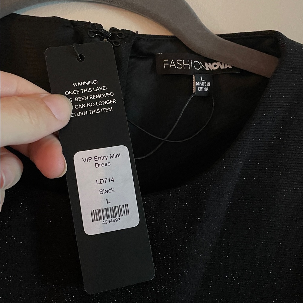 Fashion Nova Black and Tan Long Sleeve Dress - Picture 3 of 4